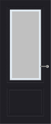 Svedex CE104 Diep zwart Gezandstraald glas met blanke rand binnendeur
